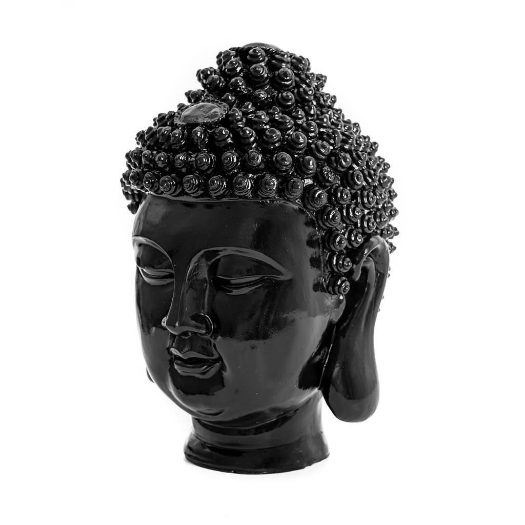 Ga wandelen Keuze Verwisselbaar Boeddha Hoofd Beeld Indonesisch Zwart 30cm Decoratie