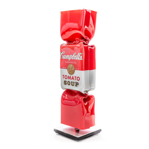 Campbell's Tomato Soup, Homage aan Andy Warhol, 30cm Art Candy Popart