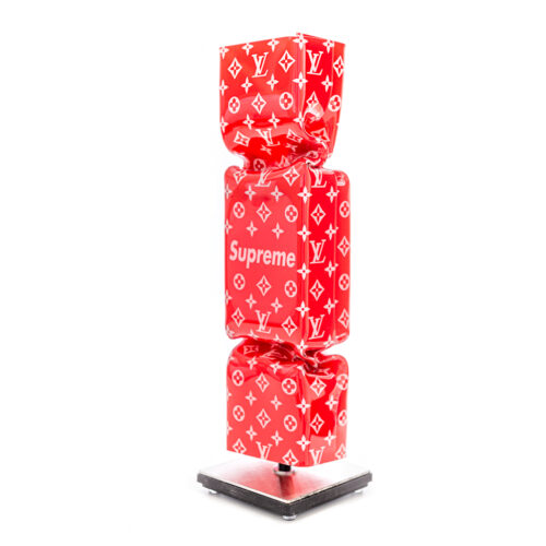 Art Candy Toffee Homage to Louis Vuitton Supreme Red - 30cm - Ad van Hassel