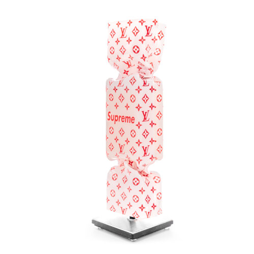 Art Candy Toffee Homage to Louis Vuitton Supreme White - 30cm - Ad van Hassel
