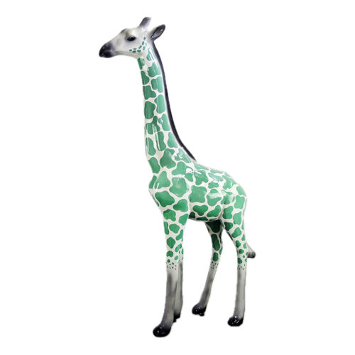 Beeld Giraf XXL Groot 205 cm Groen Wit