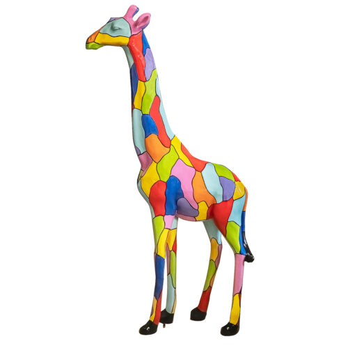 Beeld Giraf XXL Groot 205 cm Picasso Multicolor Popart