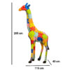 Beeld Giraf XXL Groot 205 cm Puzzel Multicolor Popart