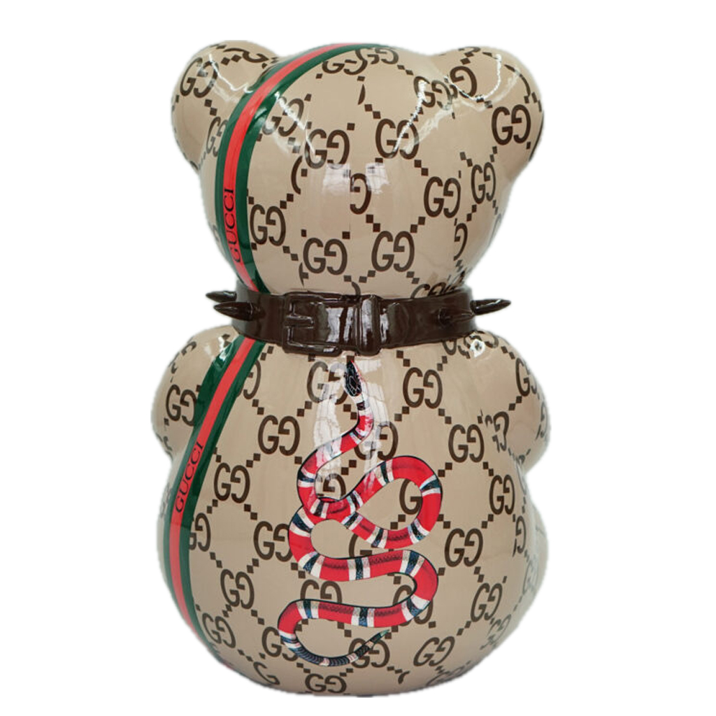 Teddybeer 45cm Zittend Homage to Gucci Luxe Beeld 2