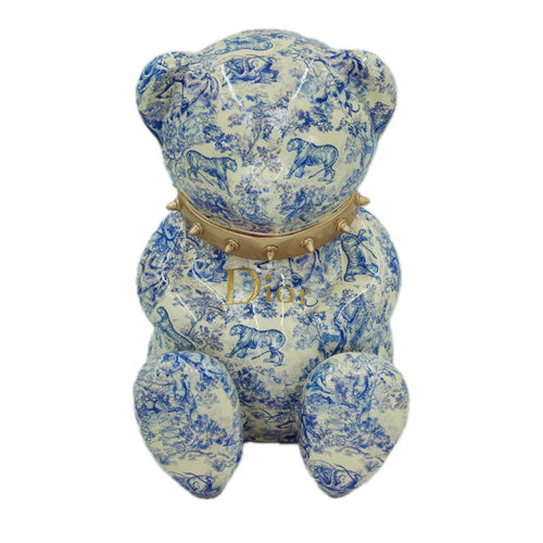 Teddybeer Luxe Beeld 45cm Homage to Dior Zittend Popart
