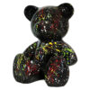 Teddybeer ZIttend 34cm Zwart Splash Decoratie Pop Art