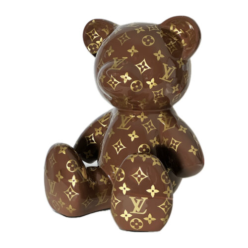Teddybeer Homage to Louis Vuitton Bruin Goud 34cm Pop Art