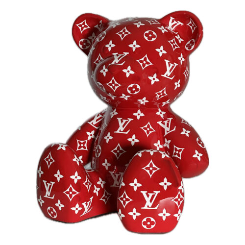 Teddybeer Louis Vuitton Rood Wit Supreme 34cm