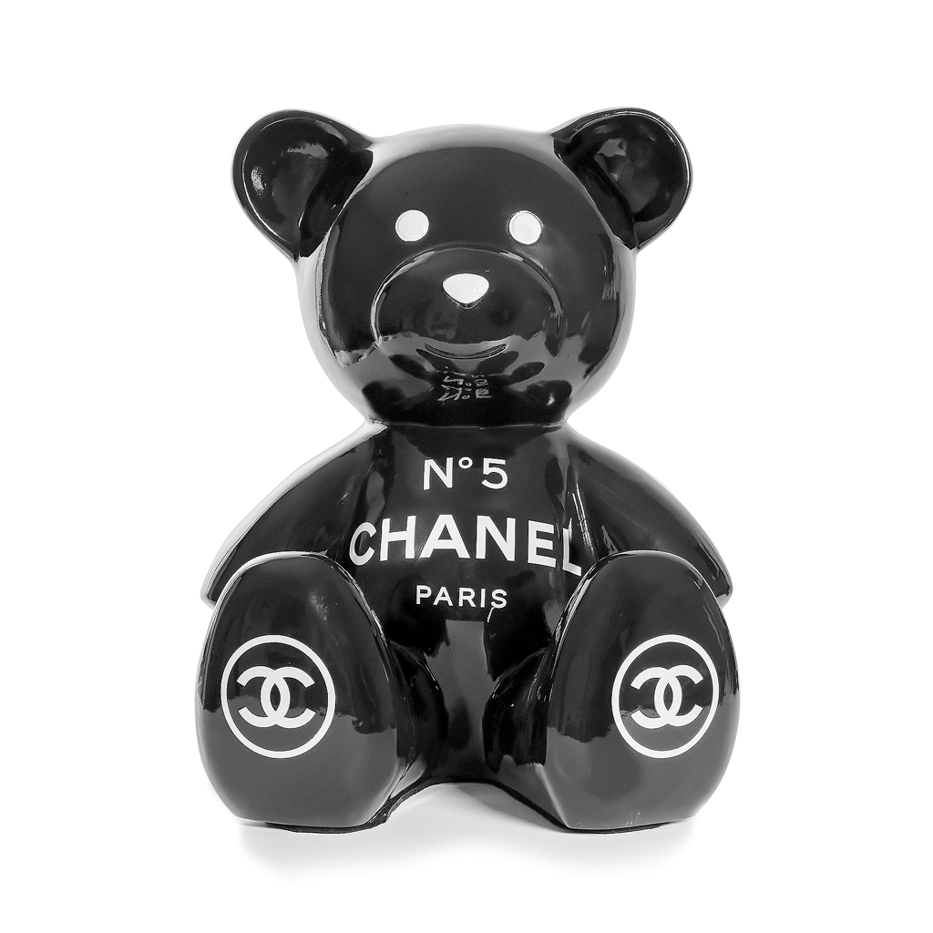 Teddybeer beeld Homage to Chanel number 5 Zittend 34cm