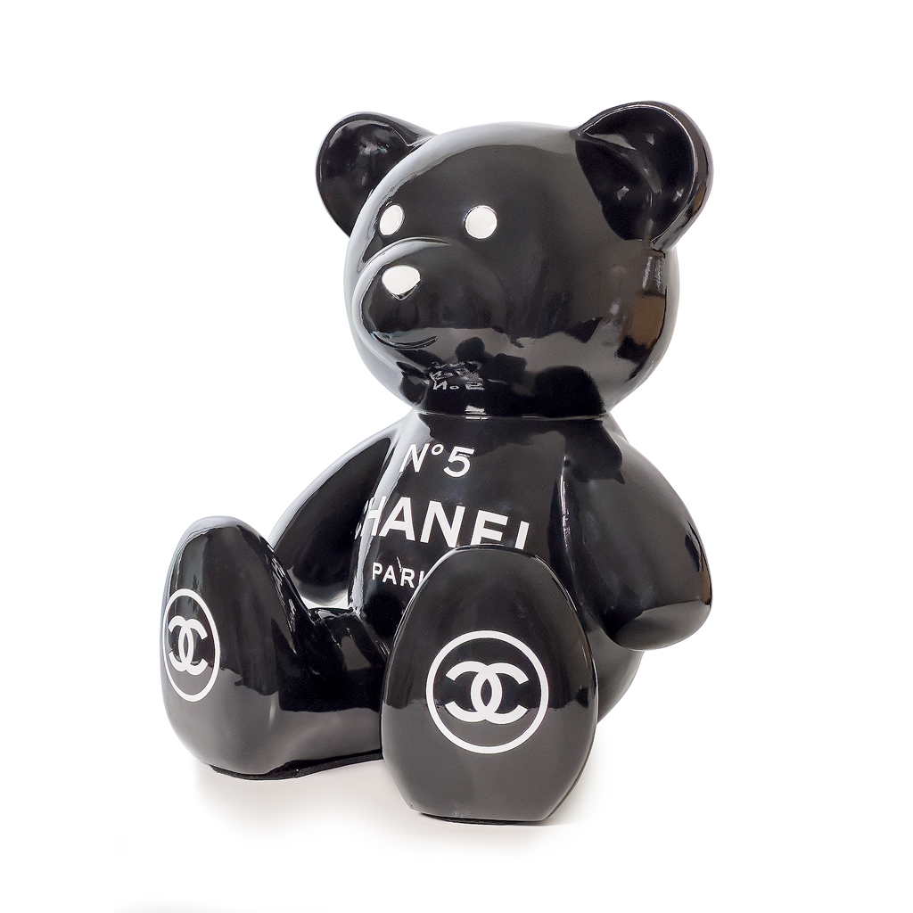 Teddybeer beeld Homage to Chanel number 5 Zittend 34cm